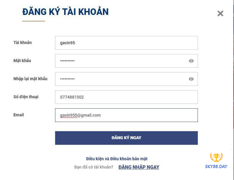 3 Bước đăng ký Sky88 đơn giản nhất