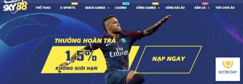 Siêu khuyến mãi Sky88 hoàn cược lên đến 1,56%